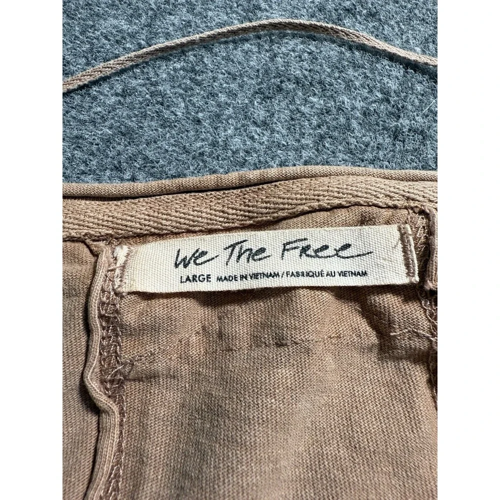 We The Free Melodi Henley Top‎ Sz L Dolman Sleeve Cropped Boho Casual Round Hem - Picture 3 of 8